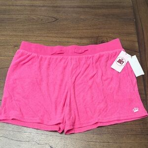 Juicy Couture Bright Pink Lounge Shorts Terrie material. carmine rose pink